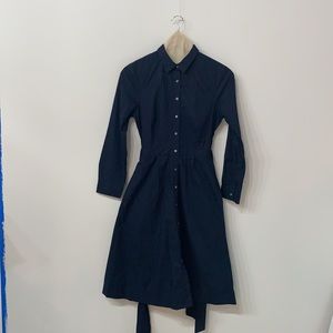 NWT J. Crew Navy Cotton Shirt Dress!